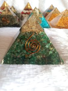 Green Jade Orgonite Pyramid For Financial Growth