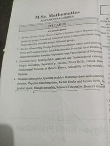 M.Sc. Mathematics Book - Advanced Algebra