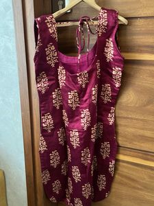 Maroon Printed Kurta