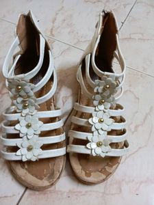 Cute White Sandals Size 4