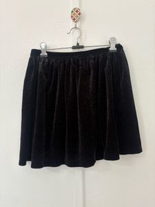 Black Corduroy Mini Skirt