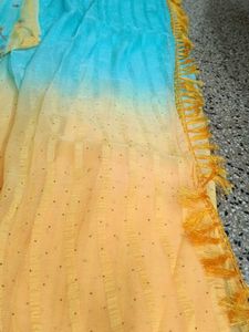 New Blue N Yellow Saree