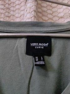 V Neck Oversized Green vero Moda Tshirt