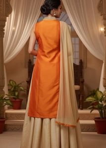 Orange &amp; Beige Kurta Set