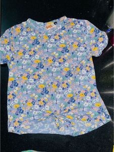 Floral Knot-Front Tee