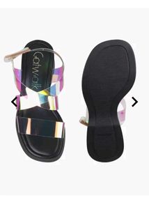 Holographic Platform Sandals