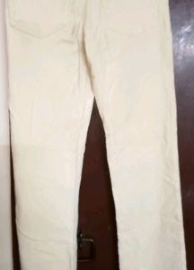 Unisex Corduroy Cream Pant For Formal &amp; Casual Loo