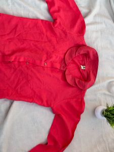 Retro Red Peter Pan Collar Blouse shirt