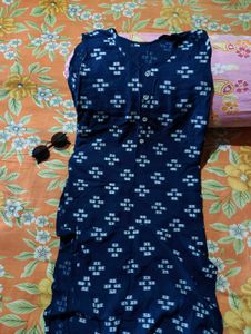 Blue Patterned Sleeveless Top
