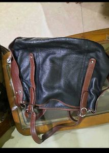 Leather Tote Handbag And Shoulder Beg