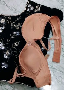 Embroidered Black Velvet Top