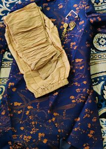 Dark Blue Print Indo Western Sherwani 😍