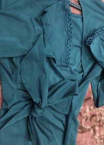 Emerald Green  Wrap / Clinched waist Top With Bow