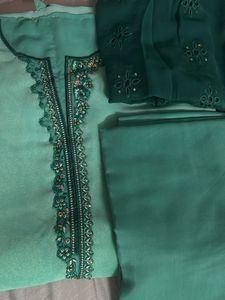 Sea Green Suit Material Unstitched