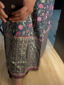 Golden Embroidered Anarkali Floor Length Kurta