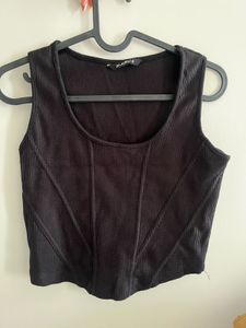 Black Corset Tank Top