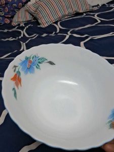 Three Ceramic Laopala Brand Bowl And 4 Spoon