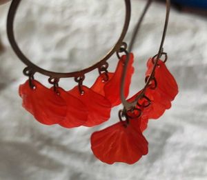 Red Petal Earrings