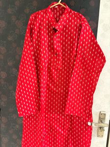 Red Printed kurta For Men