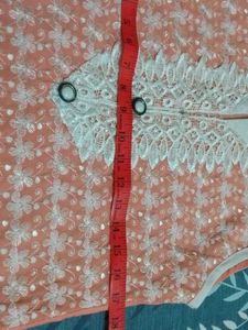 Peach Embroidered Kurta