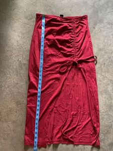 Red Ruched Skirt