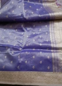 New Party Wear Silk Saree With Golden Border