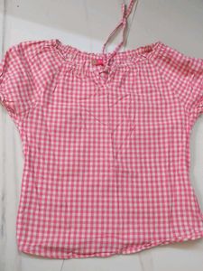 Pink Gingham  Top