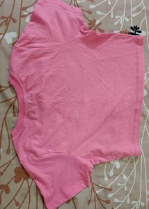 Cute Pink Crop Top with Heart &#34;LOVE&#34; Print