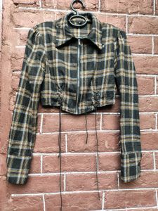 🩶Plaid Cropped Jacket
