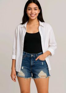 Distressed Denim Shorts