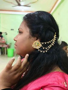 Earrings with Hair Chain