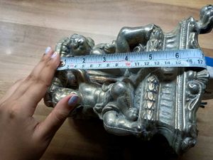 antique Silver plated cast metal angels lamp Base