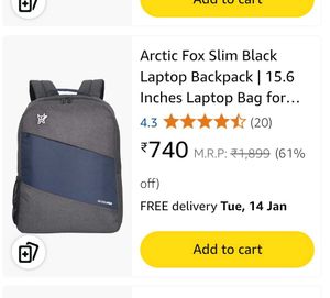 Artic Fox Bag Pack For Laptop Office Use