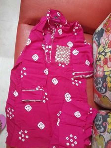 Pink Printed Kurta Set