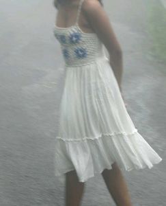 Crochet Top White And Blue Sundress