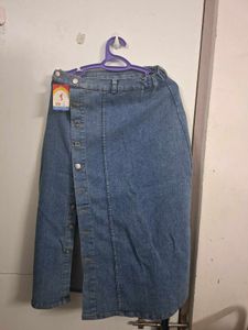 Denim Button-Down Skirt