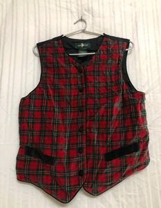 Hunt Club Red Printed Waistcoat