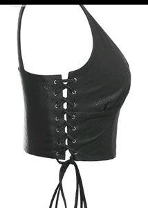 Y2k Black Corset Top XS