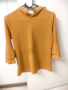 Mustard Flared Sleeve Top