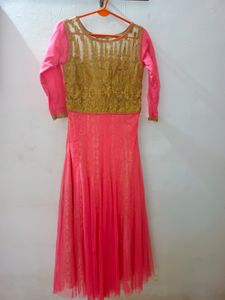 Net Stitched Heavy Stone Work Bust Paded Anarkali