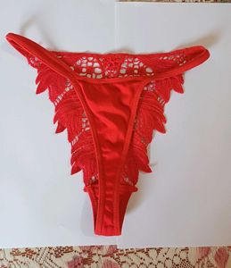 New Red Lace Thong