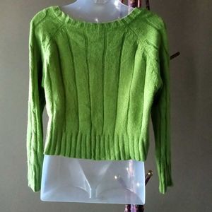 Lime Green Cable Knit Sweater