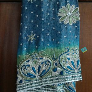 beautiful unused all over Work Heavy Saree