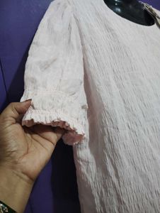 Pink Puff Sleeve Blouse