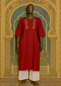 🇳🇿💫❤️Red Embroidered Kurti Beautiful Design