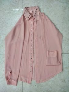 Peach Embellished Top