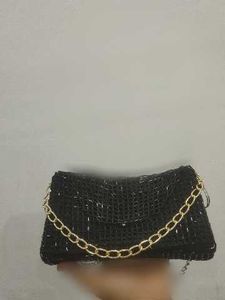 Chic Very Beautiful Black glass bead Gold Chain 👝