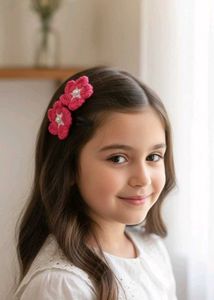 Crochet Flower Hair Clips - Handmade