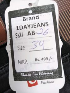 AB-26 Size 34 Men Black slim Fit Denim Jeans
