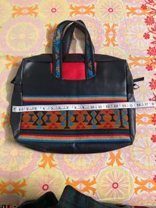 Leather Laptop Bag With Detailing